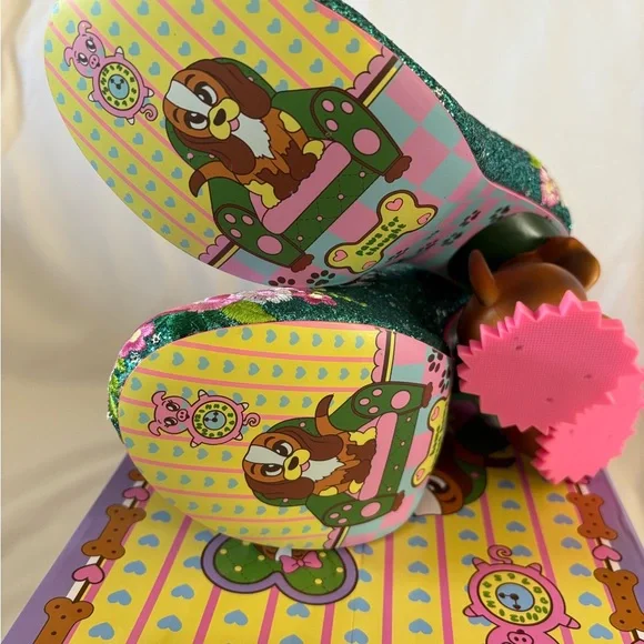 Irregular Choice BOUGAINVILLE Glittery Dog Embroidered Shoes - Picture 9 of 12